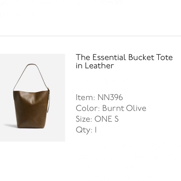Madewell Burnt Olive Essential Leather Bucket Tote - Picture 2 of 7